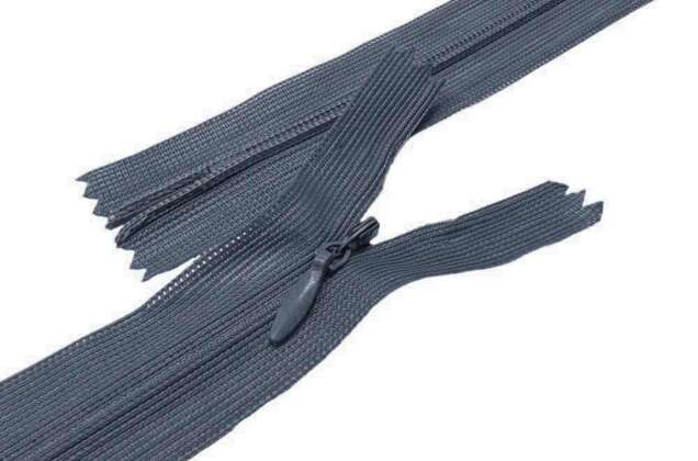 Молния потайная темно-серая (F321), тип 3, неразъемная, 50 см, Китай