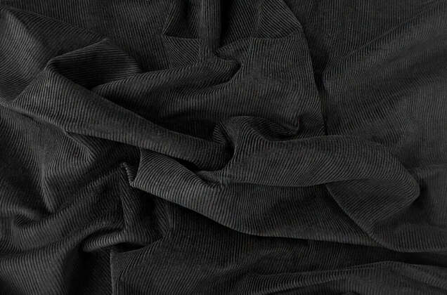 Вельвет 100% хлопок, черный, 140 см 1