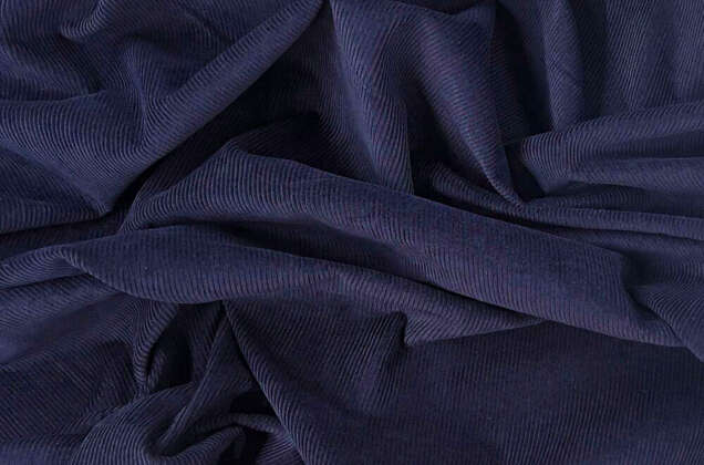 Вельвет 100% хлопок, темно-синий, 140 см