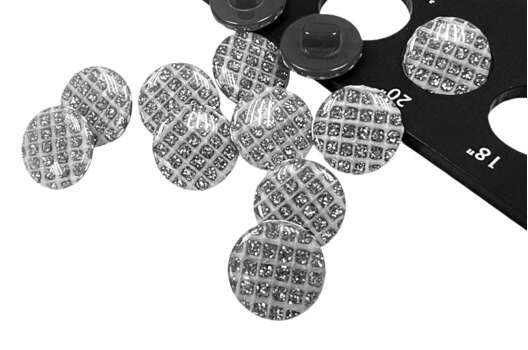 Пуговица пластик на ножке CB3320, серебристо-черная, 12.5 мм