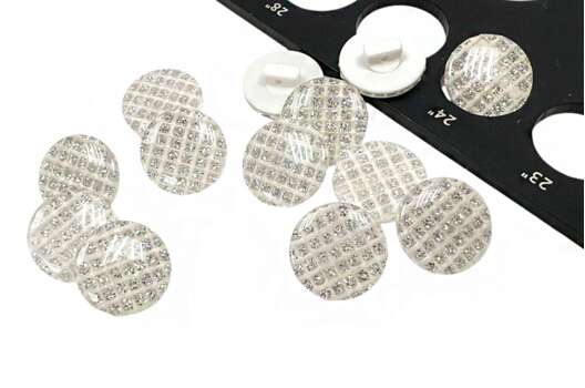 Пуговица пластик на ножке CB3320, белая, 15 мм