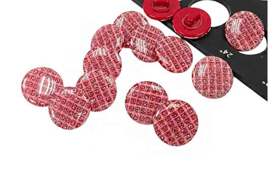 Пуговица пластик на ножке CB3320, розовая, 15 мм