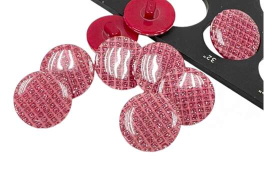 Пуговица пластик на ножке CB3320, розовая, 20 мм