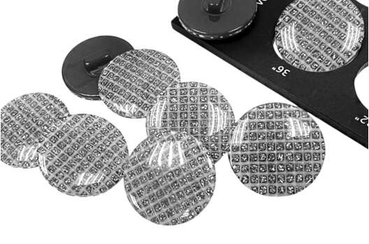 Пуговица пластик на ножке CB3320, серебристо-черная, 23 мм