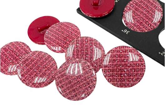 Пуговица пластик на ножке CB3320, розовая, 23 мм