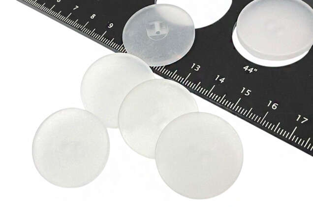 Пуговица пластиковая на ножке K-33, матовая прозрачная, 28 мм