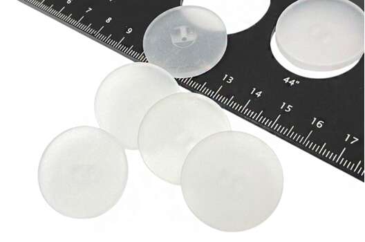 Пуговица пластиковая на ножке K-33, матовая прозрачная, 28 мм