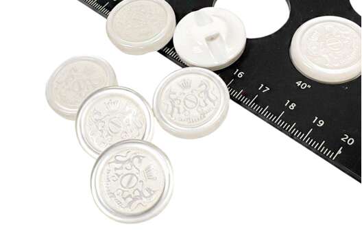 Пуговица пластиковая CNA055, туннельная, белая, 25 мм