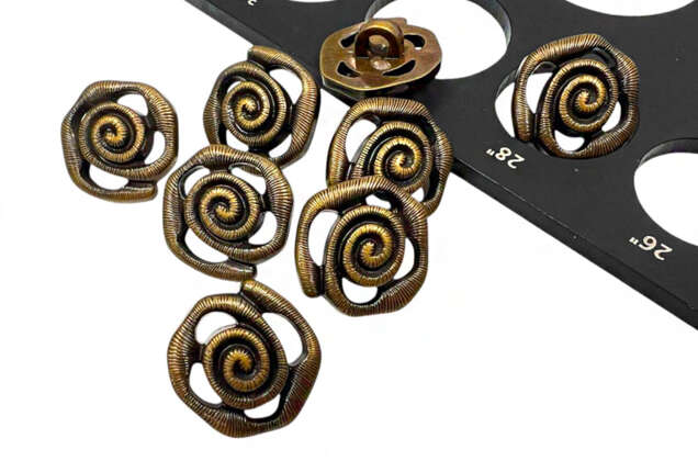 Пуговица пластиковая на ножке LA1707, бронза, 18 мм