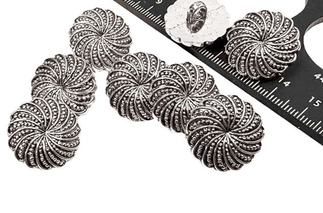 Пуговица пластиковая на ножке LA1716, состаренное серебро, 21 мм