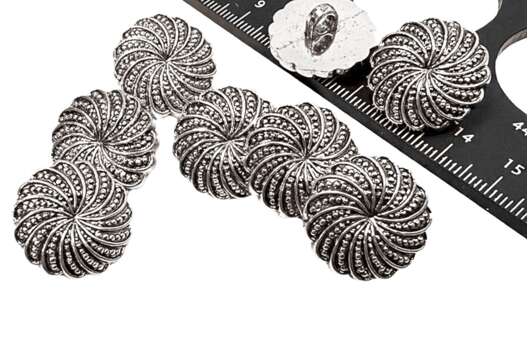 Пуговица пластиковая на ножке LA1716, состаренное серебро, 21 мм