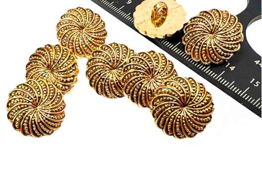 Пуговица пластиковая на ножке LA1716, состаренное золото, 21 мм