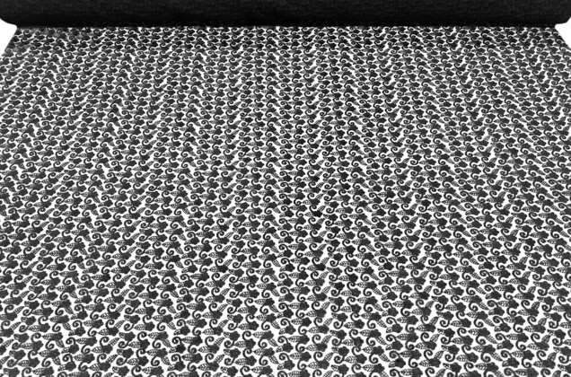 Кружевное полотно Соцветия, угольно-черное, 120 см 5