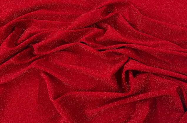 Трикотаж металлик махровый TERRY, красный 1