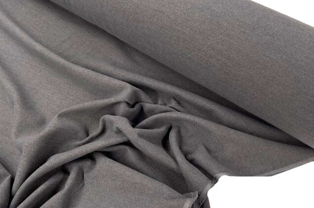 Пальтовая ткань с вискозой, меланж темно-серый 1