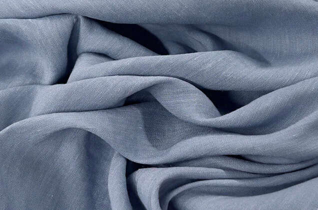 Лен с вискозой сорочечный 19C377 (199) с эффектом мятости, сорт 2, серо-голубой