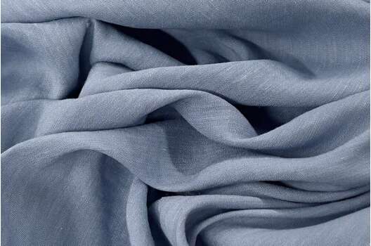 Лен с вискозой сорочечный 19C377 (199) с эффектом мятости, сорт 2, серо-голубой