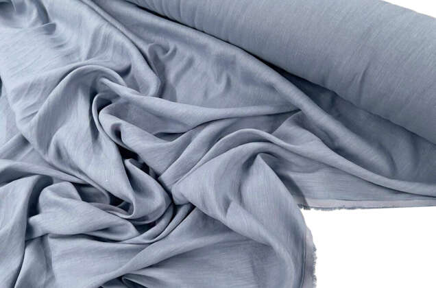 Лен с вискозой сорочечный 19C377 (199) с эффектом мятости, сорт 2, серо-голубой 1