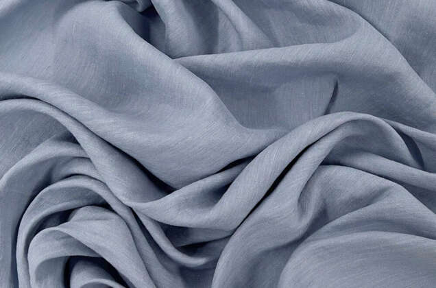 Лен с вискозой сорочечный 19C377 (199) с эффектом мятости, сорт 2, серо-голубой 2
