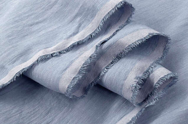 Лен с вискозой сорочечный 19C377 (199) с эффектом мятости, сорт 2, серо-голубой 3