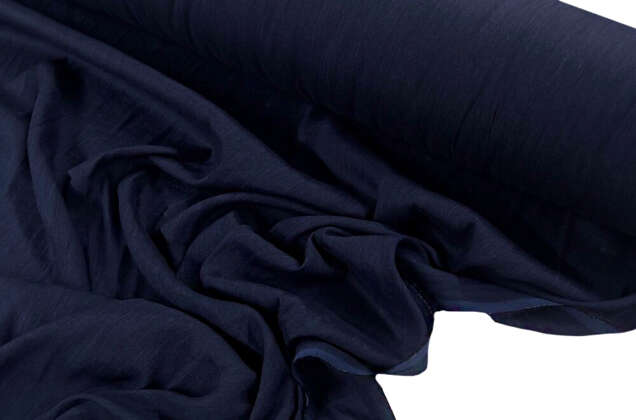 Лен с вискозой сорочечный 19C377 (999) с эффектом мятости, сорт 1, темно-синий 1