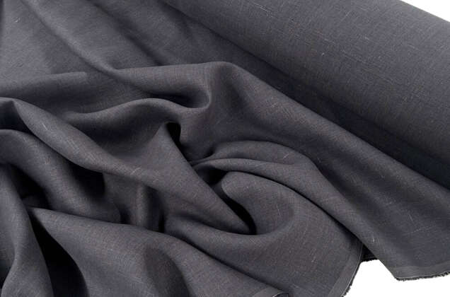 Лен костюмный плотный 09С52 (744), серый графит 1
