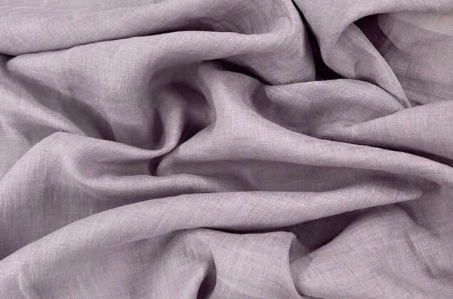 Лен сорочечный с эффектом мятости 2С64 (130), пыльно-сиреневый