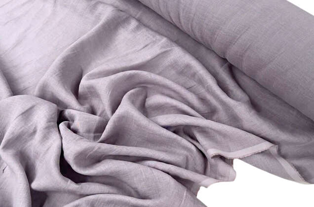 Лен сорочечный с эффектом мятости 2С64 (130), пыльно-сиреневый 1