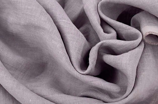 Лен сорочечный с эффектом мятости 2С64 (130), пыльно-сиреневый 2