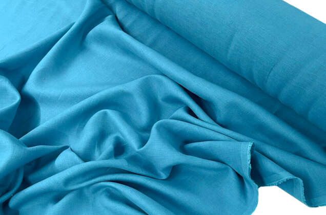 Лен костюмный 08С341 (543), ярко-голубой