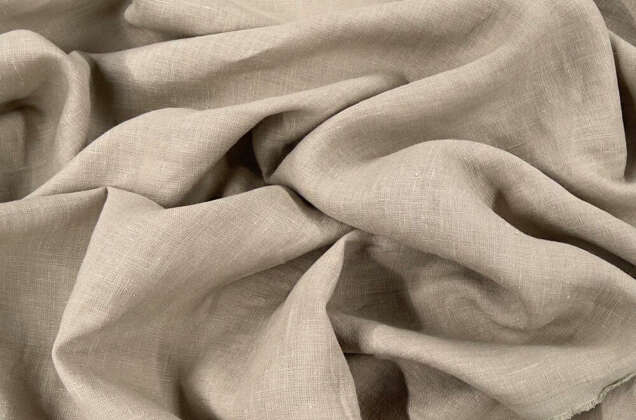 Лен костюмный c эффектом мятости 4С33 (394), натуральный