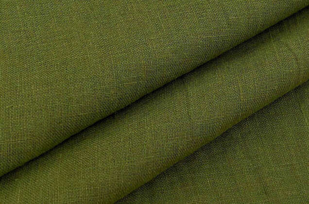 Лен костюмный c эффектом мятости 4С33 (1349), зеленый 1