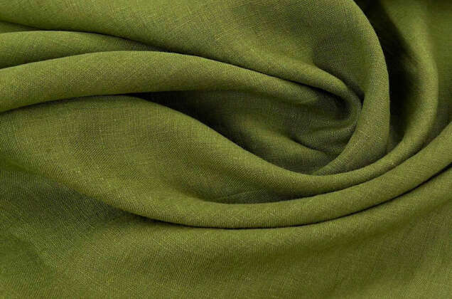 Лен костюмный c эффектом мятости 4С33 (1349), зеленый 2