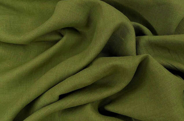 Лен костюмный c эффектом мятости 4С33 (1349), зеленый 3