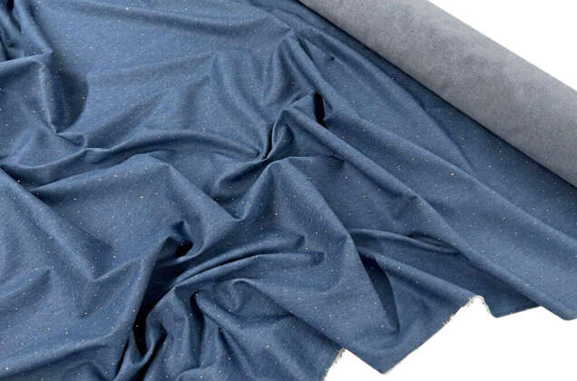 Джинс в стразы, синий меланж (С1)