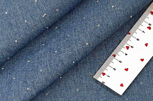 Джинс в стразы, синий меланж (С1) 2