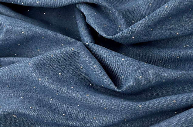 Джинс в стразы, синий меланж (С1) 6