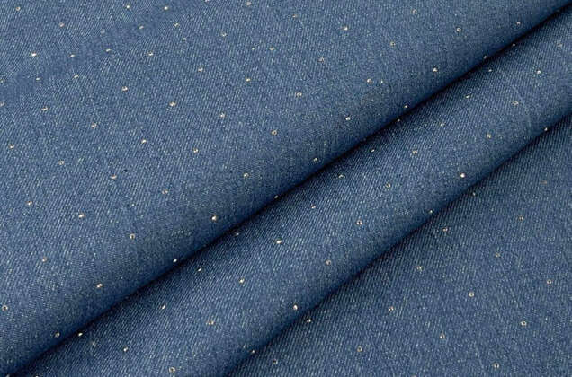Джинс в стразы, синий меланж (С1) 7