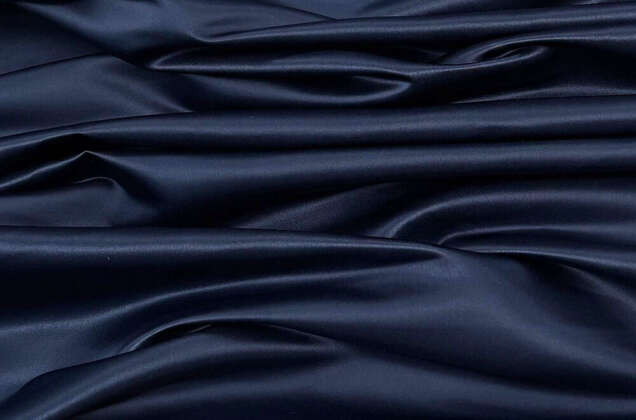 Свадебный сатин (прокатный атлас), темно-синий, Китай 1
