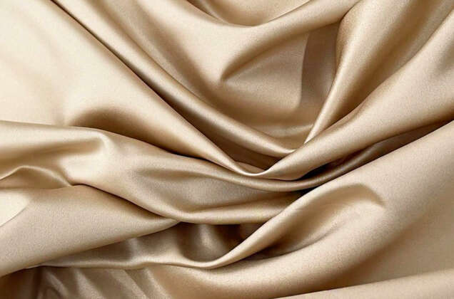 Свадебный сатин (прокатный атлас), светлое золото, Китай 1