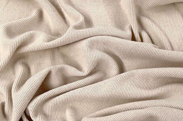 Трикотаж с вискозой ворсовый, пастельно-бежевый (308)