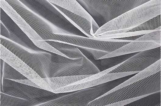 Тюль сетка Rozabella с утяжелителем, иссиня-белая, 310 см, Турция