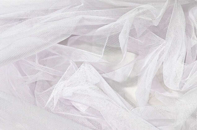 Тюль сетка Rozabella с утяжелителем, иссиня-белая, 310 см, Турция 5