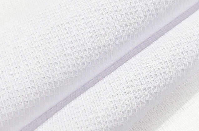 Вафельное полотно мелкая клетка, иссиня-белое, 150 см 1