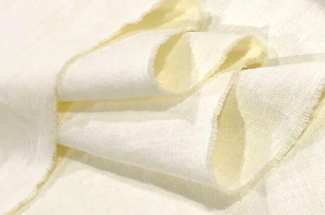 Лен костюмный c эффектом мятости 4С33 (1403), бледно-желтый 1