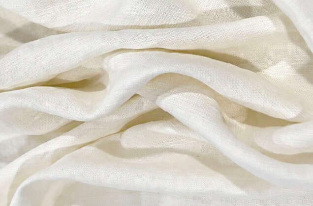 Лен с вискозой костюмный 20С161 (1442) эффект мятости, молоко