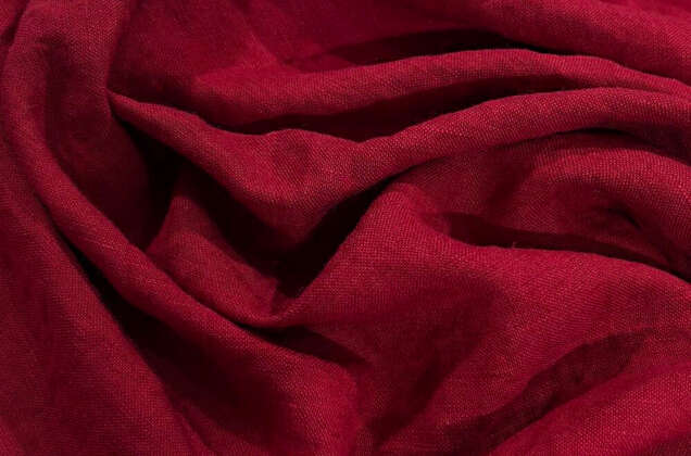 Лен с вискозой костюмный 20С161 (511) эффект мятости, бордо 1
