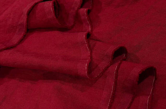Лен с вискозой костюмный 20С161 (511) эффект мятости, бордо 2