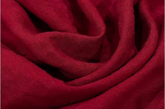 Лен с вискозой костюмный 20С161 (511) эффект мятости, бордо