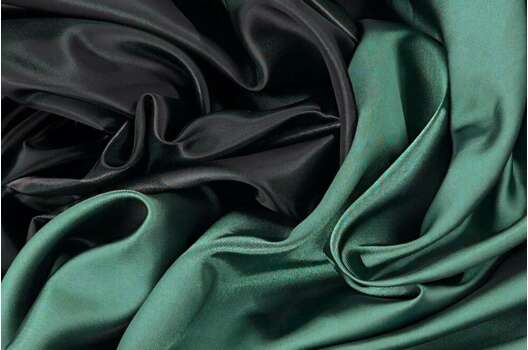 Подкладка атласная с вискозой (S134/41), темно-зеленая с зеленым